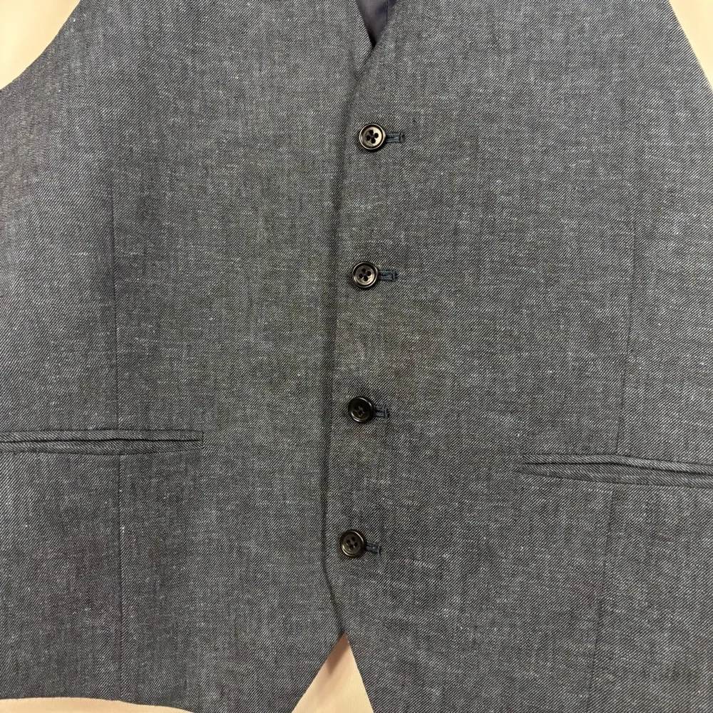 Joseph Abboud Blazer Vest Combo Set Linen Blend Blue Jacket Sport Coat Men's 42L